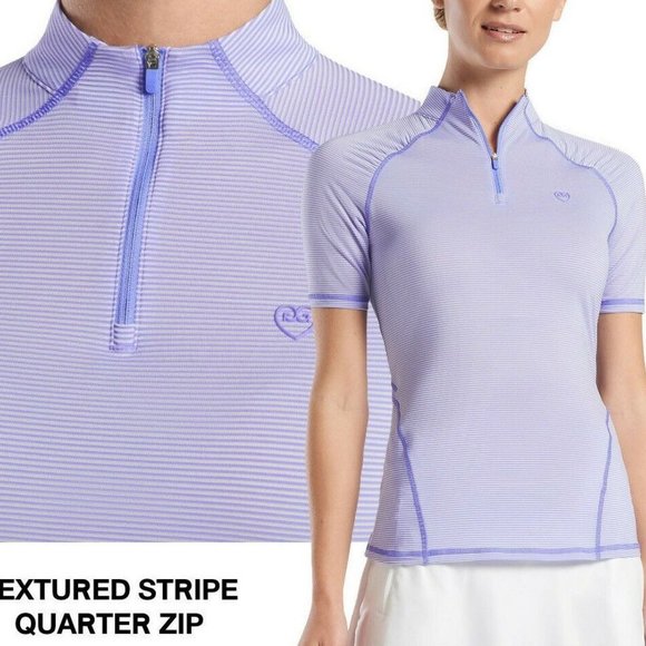 G/FORE | Tops | Gfore Womens Golf Textured Stripe Quarter Zip Jacaranda ...